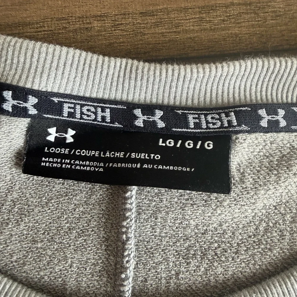 Under Armour Women’s Gray Fish Threadborne Shoreline Crew Sweatshirt-Size L - Picture 4 of 7